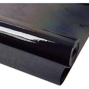 Holographic Vinyl Fabric 12"x53"(30cm x 135cm),1roll Faux Leather Sheets are Suitable for Bows,Leather Earrings and Other DIY Craft Items (Black)