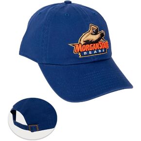 Desert Cactus Morgan State University Baseball Hat MOR Bears Brimmed Embroirderd Hats Cap Adjustable Cloth Strap Adult (Style A) Blue