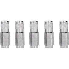5Pcs Grease Gun Coupler, 1/8" Quick Lock Standard Grease Gun Flat Nozzle Grease Coupler Tightly Bite Durable Wear‑Resistant Grease Gun Flat Nozzle for Equipment Maintenance