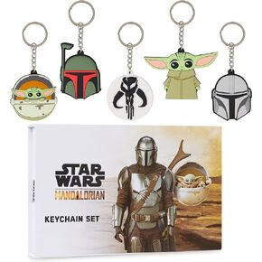 Disney Stitch Keyrings for Kids Teenagers Women Mandalorian Mini Figures Set Keychain Characters Baby Yoda