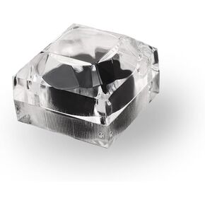 Thickened Clear Crystal Ring Gift Boxes Earrings Jewelry Storage Box Acrylic Display Organizer Case for All Kinds of Ring Earrings Velvet Insert Black, 1.8"" x 1.8"" x 1.6"", Transparent