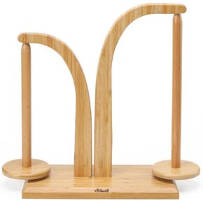 Yarn Holder for Knitting and Crocheting,Wooden Yarn Spinner with 2 Spindles by Artowell,an Ideal Gift for Knitting Enthusiasts Knitting,Wool Storage for Knitting Lovers in Walnut Color