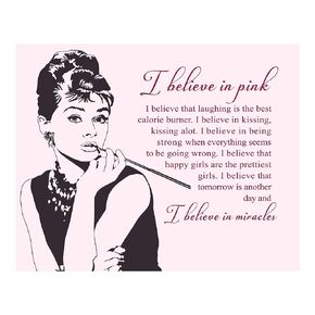Audrey Hepburn Quote- I Believe- Inspirational Wall Art Print, This Uplifting Wall Decor Print Makes Ideal Wall Art For Living Room Decor, Office Decor, Salon and Studio Display, Unframed - 10x8"