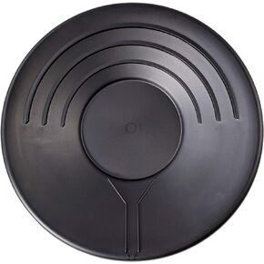 SE 14 Inch Gold Panning Pan - Three Riffles for Easier Mining and Prospecting, Black, 4 Pack
