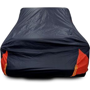 Car Cover Waterproof 4 Door, All Weather for Automobiles, Outdoor Full Exterior Cover Rain Sun UV Snowproof Protection with Zipper Cotton, Mirror Pocket for Jeep Covers Fits JK JL TJ YJ CJ