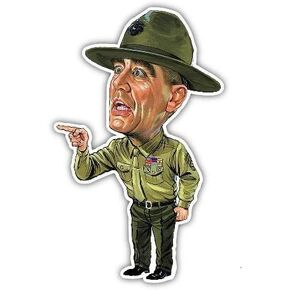 ملصق فينيل R Lee Ermey ملصق كاريكاتور مضحك من USMC عسكري FMJ للسيارات والشاحنات والجدران وأجهزة الكمبيوتر المحمولة | 6" in Kuwait