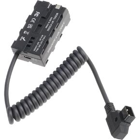 D-Tap to Dual-Sided NP-F550 Dummy Battery Adapter Cable with Type-C Output Compatible with Sony NP-F550/970/570/770, Power Supply for Field Monitor Wireless Video Transmission LED Light etc.