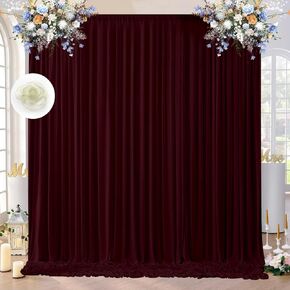 10x10FT Pink Fabric Curtain Backdrop Pink Wedding Curtain Baby Pink Drapes Panels Wedding Birthday Party Baby Shower Decoration 5x10ft,2 Panels KUNS064