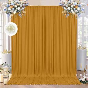 10x10FT Pink Fabric Curtain Backdrop Pink Wedding Curtain Baby Pink Drapes Panels Wedding Birthday Party Baby Shower Decoration 5x10ft,2 Panels KUNS064