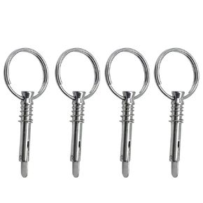4 PCS Bimini Top Pins, 1/4" Diameter Quick Release Pin w/Drop Cam & Spring, 316 Stainless Steel Removable Hinge Pins Marine Hardware