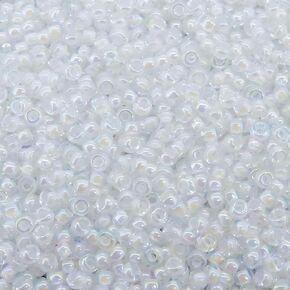 Crystal Lined White AB Miyuki Japanese round rocailles glass seed beads 11/0 Approximately 24 gram 5 inch tube