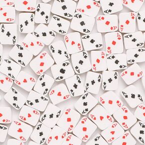 200Pcs Polymer Clay Flat Beads, Playing Card Beads, Black White Clay Print Beads, Loose Shaped Spacer Beads, for DIY Necklaces Bracelets Crafts Supplies