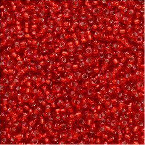 Miyuki Round Rocaille Seed Beads Size 15/0 8.2g Silver Lined Red AB