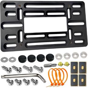 Aootf Rear License Plate Bracket Frame- Compatible with BMW 1 to 6 Series Mount Tag Holder with Plug-in Expanding Nuts & Carbon Fiber License Plate Frame and Stainless Steel Screw for BMW Screws