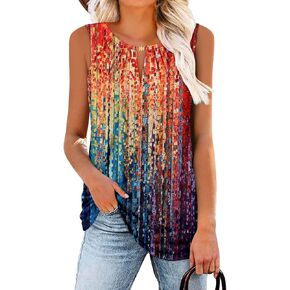 Womens Tank Tops Summer Tunic Tops Floral Sleeveless Shirts in Kuwait