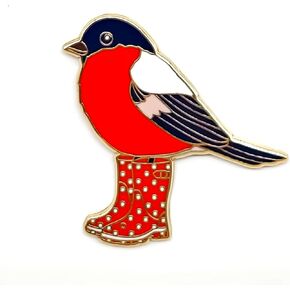 Adorable Booted Bird Pin - Animal World Series - Enamel Lapel Pin - Plated Badge for Clothing, Bags, and Lanyards