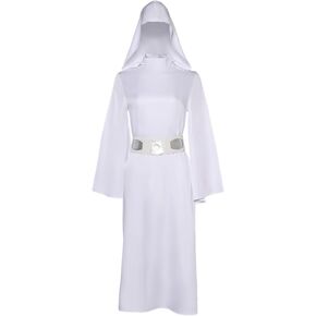 Princess Costume Dress Women Princes Cosplay Hooded Dresses Belt Outfit Halloween Suits for Adult