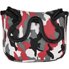 Golf Builder Red Camouflage Golf Club Square Mallet Putter Head Cover for Center Shaft Putters with Magnetic Closure