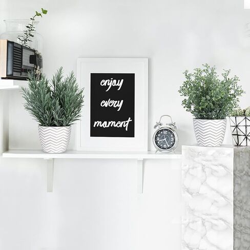 نباتات خشبية مزيفة بوعاء - نباتات وهمية لديكور المنزل والمكتب والمزرعة، نباتات صناعية في أواني أسمنتية بيضاء، عبوتان in Kuwait