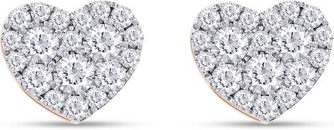 SAVEARTH DIAMONDS 1 Carat Round Cut Lab Created Moissanite Diamond Heart Shaped Cluster Stud Earrings In 14K Gold Over Sterling Silver Jewelry For Women (G-H Color, VVS1 Clarity, 1 Cttw) in Saudi Arabia