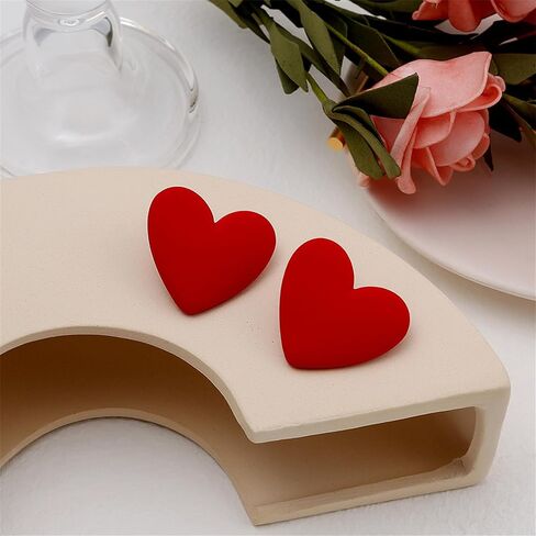 Boho Acrylic Love Heart Stud Earrings for Women,Unique Lover Heart Earrings Valentine's Day Wedding Birthday Jewelry Gifts in Saudi Arabia