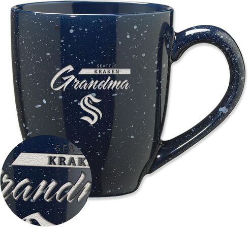 ريكو إندستريز NHL للجنسين البالغين NHL Hockey Grandma 16 أونصة فريق اللون محفور بالليزر مرقط كوب قهوة من السيراميك in Saudi Arabia