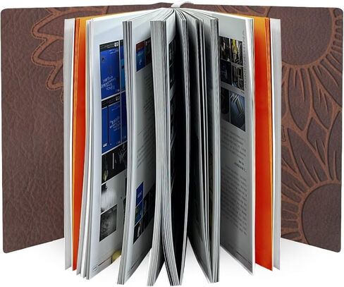 Embossed Leather Sunflower Hardcover Book Cover Sleeve - Washable and Stretchable with Ribbon Bookmark, Fits 9-11 Inch Books, Perfect Gift for Kids in Saudi Arabia