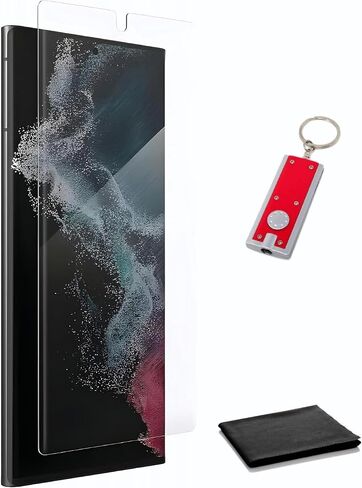 ZAGG InvisibleShield Fusion Curve لهاتف Samsung Galaxy S22 Ultra - حماية شاشة هجينة مرنة - معززة بـ D3O - حماية شديدة من الصدمات والخدوش - للشاشات المنحنية - سلسلة مفاتيح LED in Saudi Arabia