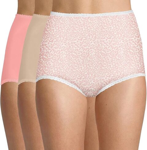 Bali Women's 3 Pack Skimp Skamp Brief Panty, Nude/Rose, 7 in Saudi Arabia
