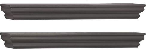 Melannco Floating Wall Mounted Moulding Shelf, Set of 2, Black - 5238437 in Saudi Arabia