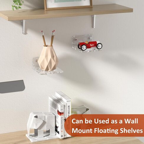 Clear Acrylic Wall Shelf 3 Pack for Smart Security Cameras, Baby & Pet Monitors, Small Floating Shelf for Plants, Speaker, Dog Camera, with Cable Clips in Saudi Arabia