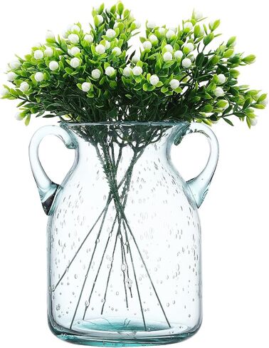 GANAZONO Clear Glass Vase Modern Flower Vase Decorative Vase Flower Arranging Vase for Dining Room Bedroom Decor in Saudi Arabia