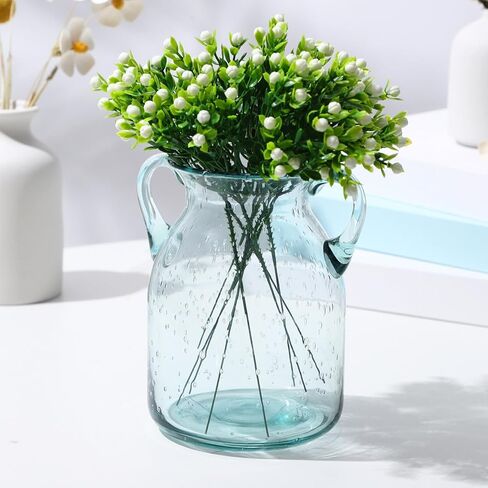GANAZONO Clear Glass Vase Modern Flower Vase Decorative Vase Flower Arranging Vase for Dining Room Bedroom Decor in Saudi Arabia