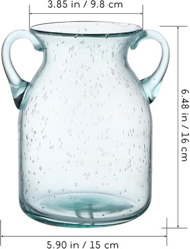GANAZONO Clear Glass Vase Modern Flower Vase Decorative Vase Flower Arranging Vase for Dining Room Bedroom Decor in Saudi Arabia