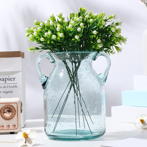 GANAZONO Clear Glass Vase Modern Flower Vase Decorative Vase Flower Arranging Vase for Dining Room Bedroom Decor in Saudi Arabia