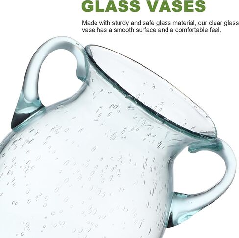 GANAZONO Clear Glass Vase Modern Flower Vase Decorative Vase Flower Arranging Vase for Dining Room Bedroom Decor in Saudi Arabia