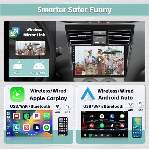 [4G+64G] 8 Core Android 13 Wireless Carplay Car Stereo for Toyota Yaris Vios 2007-2012, 9 Inch 1280X720 HD Touch Screen Radio with Wireless Android Auto DSP GPS Navigation Backup Camera in Saudi Arabia