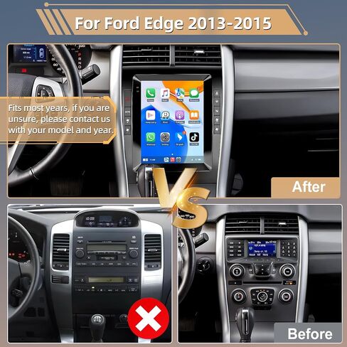 Podofo [2+64G] راديو ستيريو للسيارة Ford Edge 2013 2014 2015 مع CarPlay اللاسلكي وAndroid Auto 9.7 بوصة تعمل باللمس صوت بلوتوث مع نظام تحديد المواقع العالمي (GPS) ومرآة وصلة WiFi RDS Hi-Fi وكاميرا احتياطية وميكروفون in Saudi Arabia