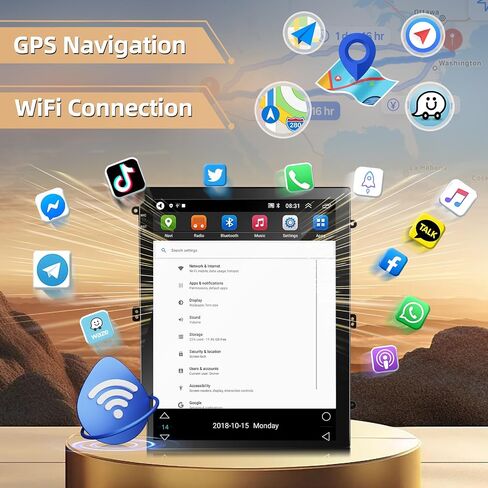 Podofo [2+64G] راديو ستيريو للسيارة Ford Edge 2013 2014 2015 مع CarPlay اللاسلكي وAndroid Auto 9.7 بوصة تعمل باللمس صوت بلوتوث مع نظام تحديد المواقع العالمي (GPS) ومرآة وصلة WiFi RDS Hi-Fi وكاميرا احتياطية وميكروفون in Saudi Arabia