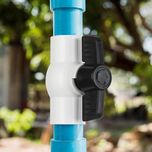 12 حزمة من صمام كروي PVC مقاس 1 بوصة، مقبس صمام إغلاق المياه مع مقبض سهل التدوير، مصنف عند 150 رطل لكل بوصة مربعة لخطوط إمداد المياه ونظام تركيب أنابيب الري، أسود in Saudi Arabia