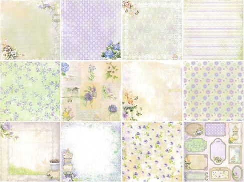 allydrew 6x6 Decorative Single-Sided Scrapbook Paper for Arts & Crafts Projects, Scrapbooking, Card-Making, Lavender Floral Theme in Saudi Arabia