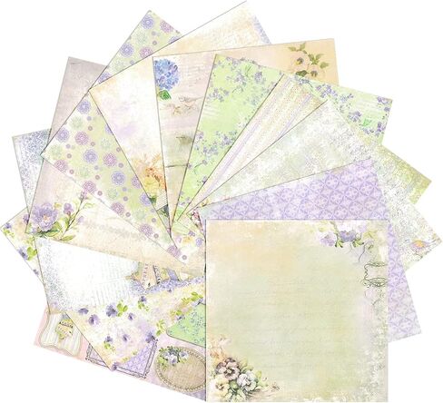 allydrew 6x6 Decorative Single-Sided Scrapbook Paper for Arts & Crafts Projects, Scrapbooking, Card-Making, Lavender Floral Theme in Saudi Arabia