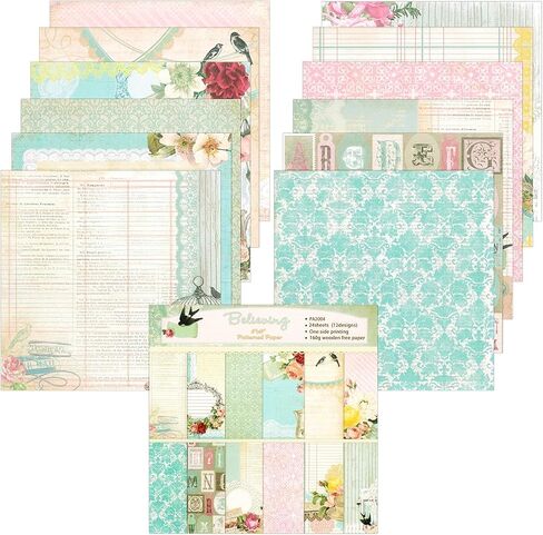 allydrew 6x6 Decorative Single-Sided Scrapbook Paper for Arts & Crafts Projects, Scrapbooking, Card-Making, Lavender Floral Theme in Saudi Arabia