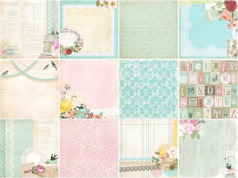 allydrew 6x6 Decorative Single-Sided Scrapbook Paper for Arts & Crafts Projects, Scrapbooking, Card-Making, Lavender Floral Theme in Saudi Arabia