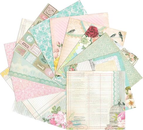 allydrew 6x6 Decorative Single-Sided Scrapbook Paper for Arts & Crafts Projects, Scrapbooking, Card-Making, Lavender Floral Theme in Saudi Arabia