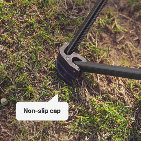 طاولة قابلة للطي للتخييم خفيفة الوزن، إطار ألومنيوم متين، سطح من قماش أكسفورد، حجم تخزين صغير، مع غطاء قدم غير قابل للانزلاق، جيب جانبي وحقيبة حمل (كحلي) in Kuwait