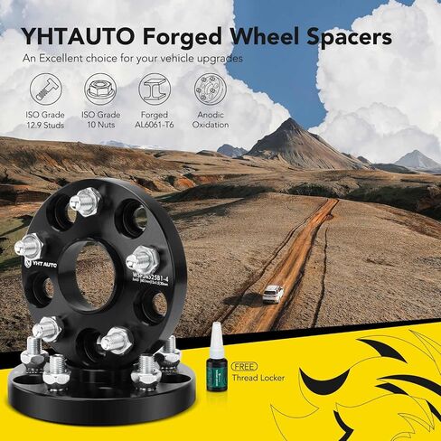 YHTAUTO 5x4.5 Hub Centric Wheel Spacers 1.25 Inch Fits Toyota, Lexus & Scion Models, Camry, RAV4, Prius, Avalon, RX, 5x114.3mm Tire Spacers w/ 12x1.5 Studs 60.1 mm Hub Bore 5 Lug 2Pcs Black Adapter in Saudi Arabia
