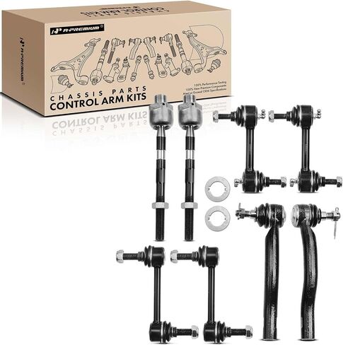 A-Premium Set of 8, Front & Rear Sway Bar Link, Front Inner Outer Tie Rod End, Compatible with Ford Edge 2007-2010, Lincoln MKX 2007-2010, V6 3.5L, Heavy Duty Design in Saudi Arabia