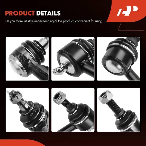A-Premium Set of 8, Front & Rear Sway Bar Link, Front Inner Outer Tie Rod End, Compatible with Ford Edge 2007-2010, Lincoln MKX 2007-2010, V6 3.5L, Heavy Duty Design in Saudi Arabia