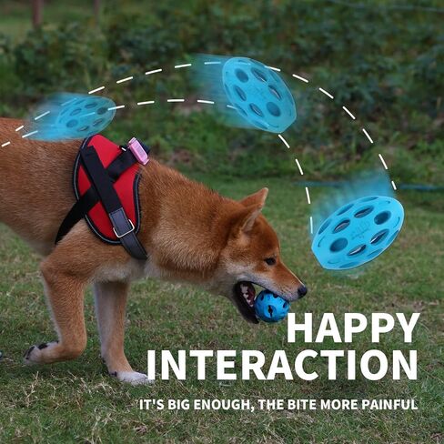ALL FOR PAWS Indestructible Dog Toys for Aggressive chewers Dog chew Toys Tough Dog Toys for Aggressive chewers Indestructible Dog Toys Dog Rubber Football Meta Ball (Wiggle Holey Roller M) in Saudi Arabia